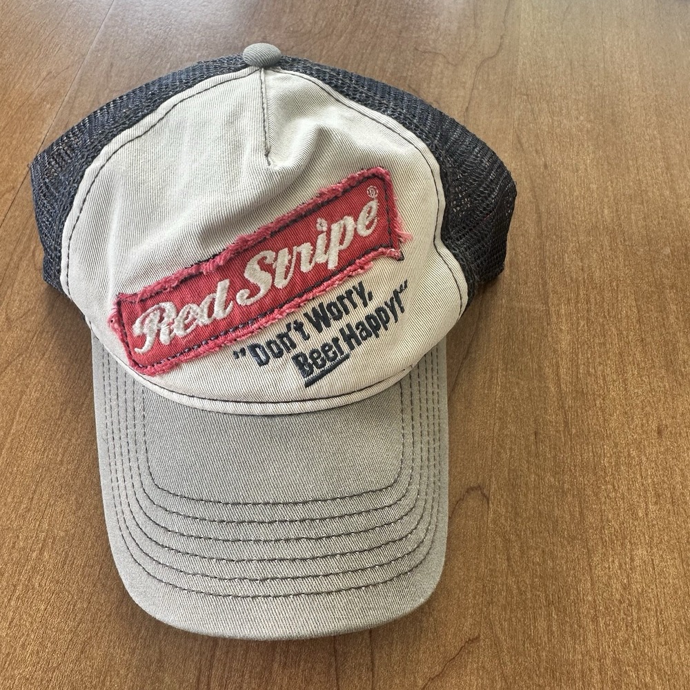 2009 Red Stripe Don't Worry Beer Happy Mens Adjustable Trucker Cap Hat Jamaica